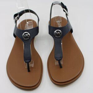 Michael Kors Women Sandals NWOT Black 8M Sling Back Cushion Thongs Leather
